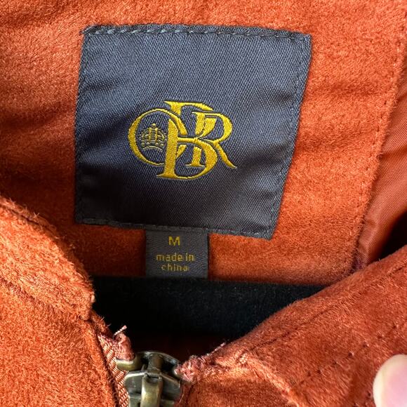 Vintage Outback Red Faux Suede Jacket M Rust Moto Fall Layer Pumpkin Spice - Picture 6 of 8